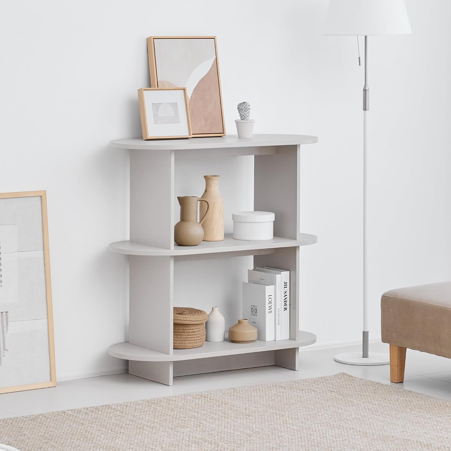 山善(YAMAZEN) トローリーハンガー アイボリー バスケット2段